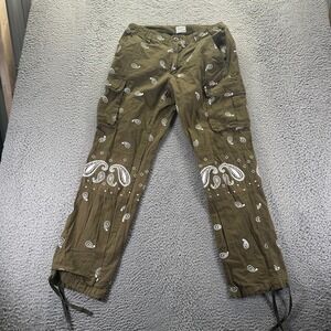 EPTM Pant Men's 32x32 Green Cargo Straight Leg Paisley Workwear Utility Travel